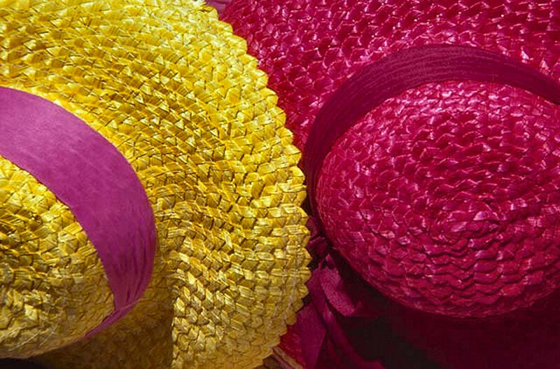 Straw Hats with Ribbons