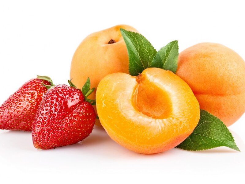 Strawberries and Apricots — Red