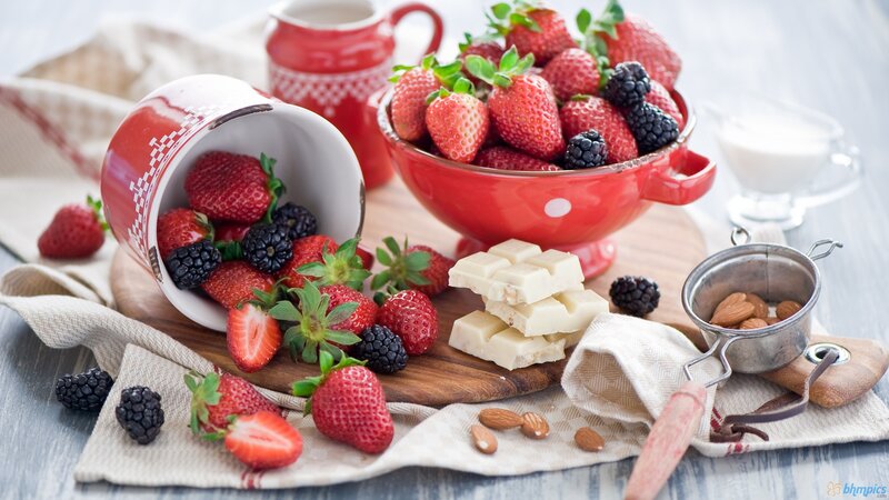 Strawberries and Blackberries — Red
