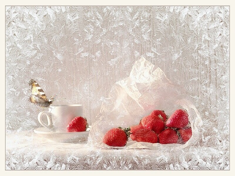 Strawberries and Butterfly