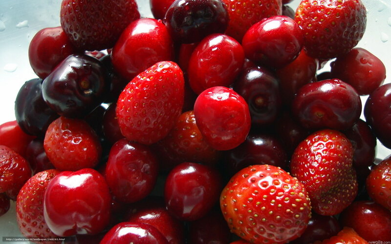 strawberries and cherries