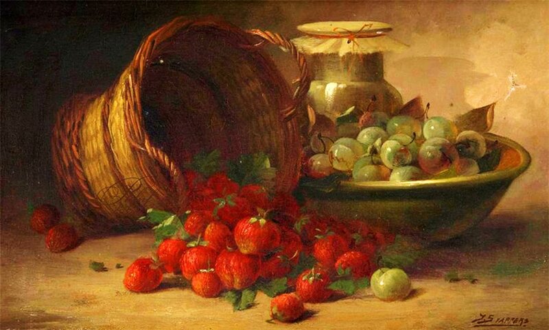 Strawberries and Grapes — Red, Dramatic