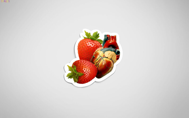 strawberries and heart model