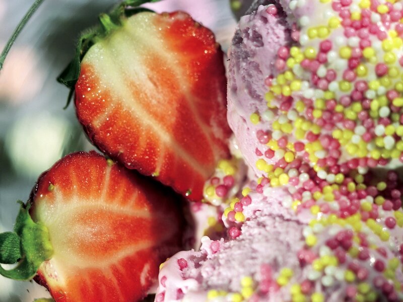 strawberries and ice cream