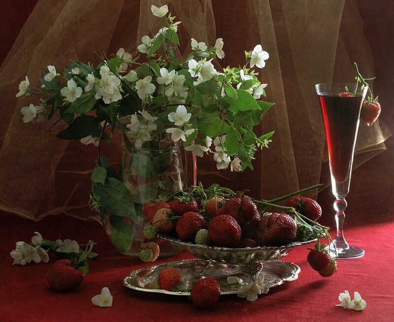 Strawberries and Jasmine Flowers