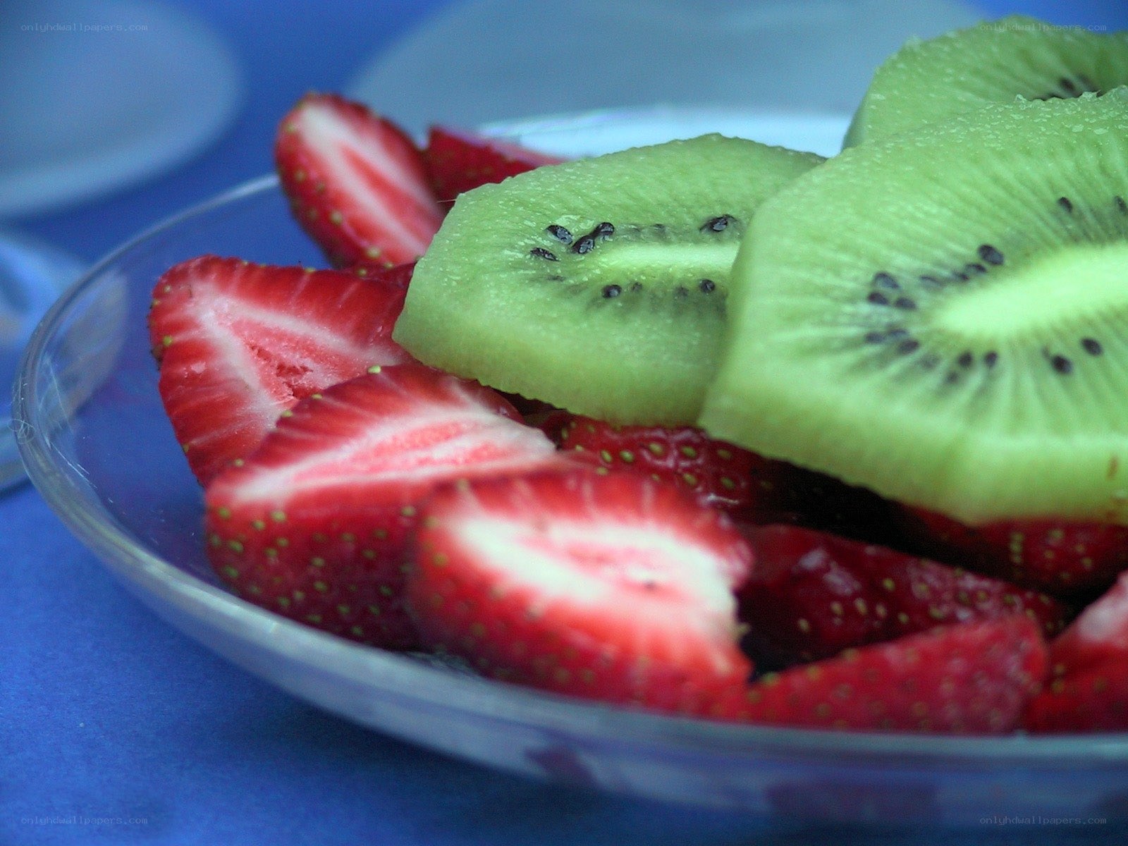 strawberries and kiwi slices