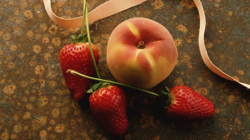 Strawberries and Peach