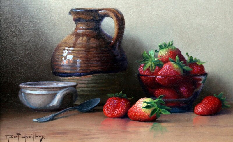 Strawberries and Pitcher — Red