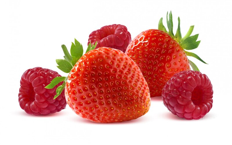 Strawberries and Raspberries — Red, Fresh