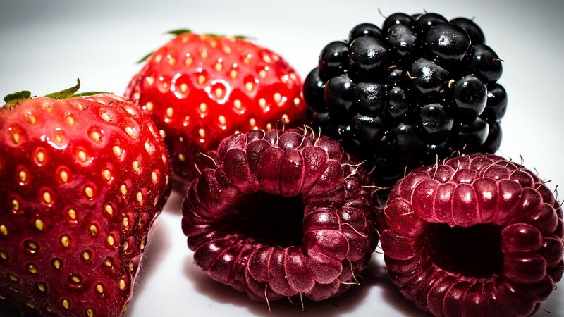 Strawberries and Raspberries — Red, Neutral