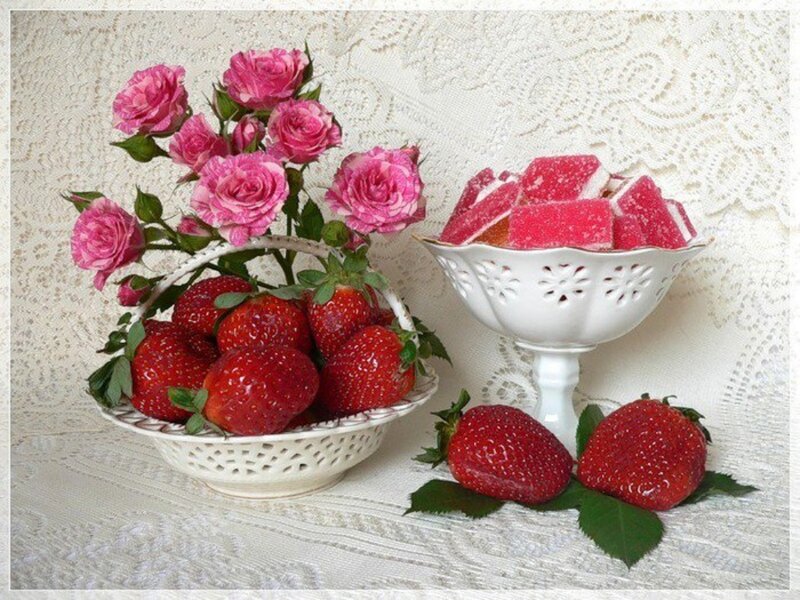 Strawberries and Roses