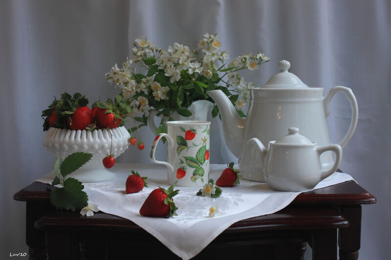 Strawberries and Tea Set
