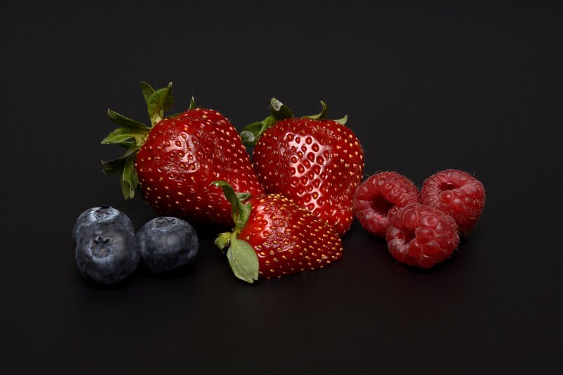 strawberries blueberries raspberries