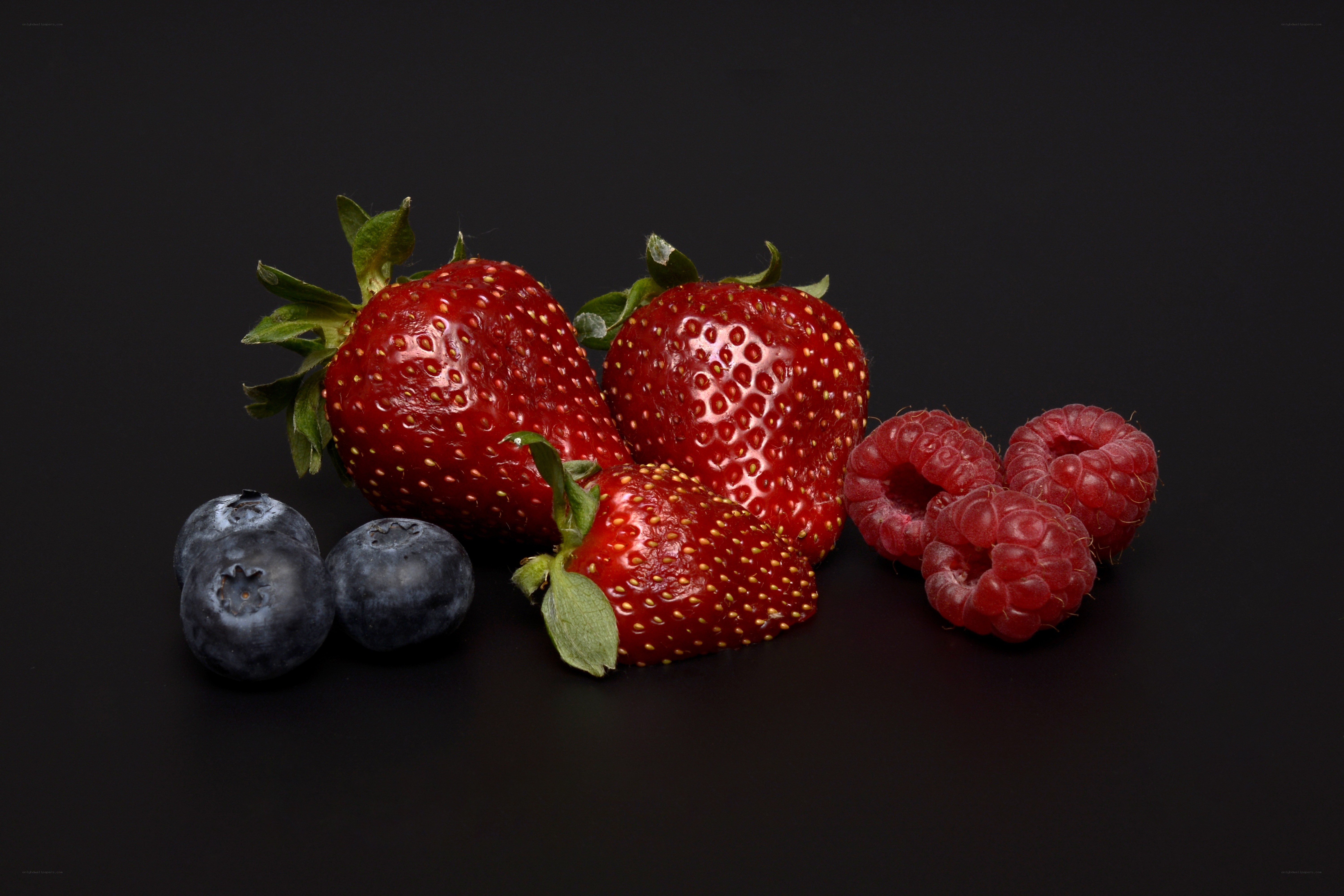 strawberries blueberries raspberries