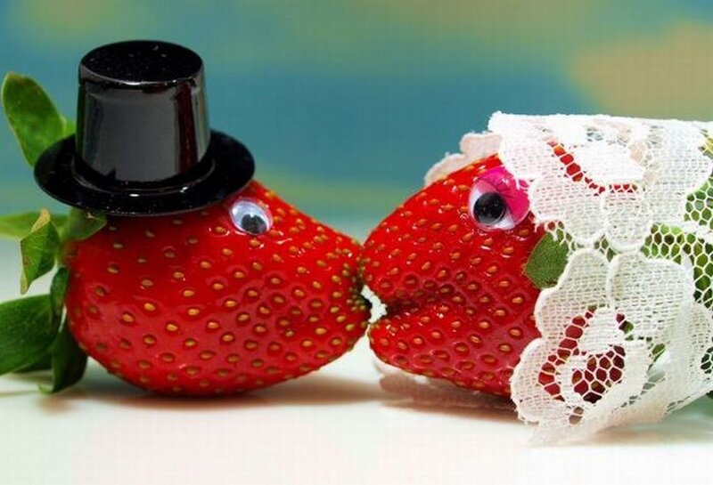 Strawberries Dressed as Couple