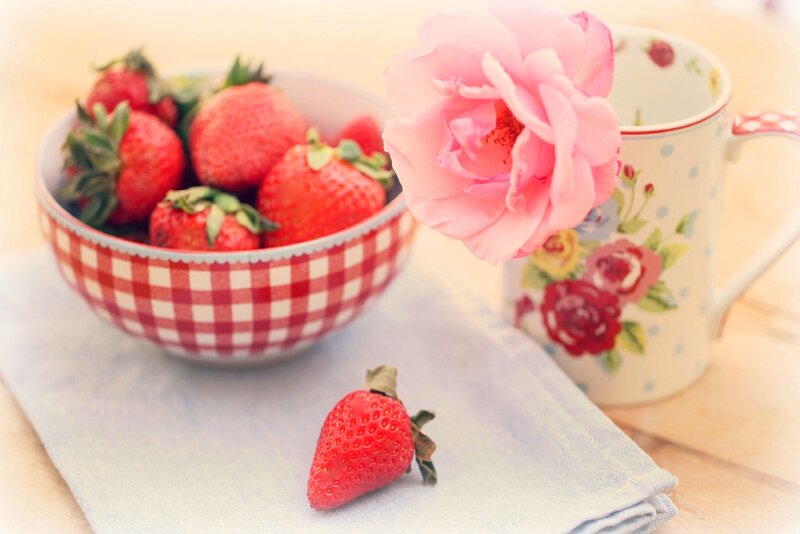 Strawberries in a Bowl — Red, Calm, Morning