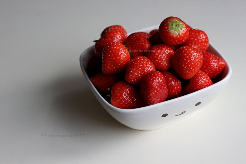 Strawberries in a Bowl — Red, Calm, Photograph