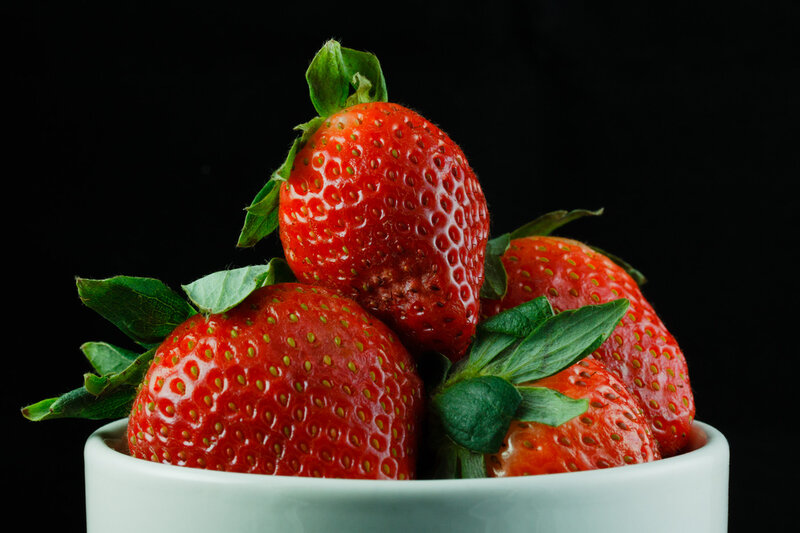Strawberries in a Bowl — Red, Dramatic