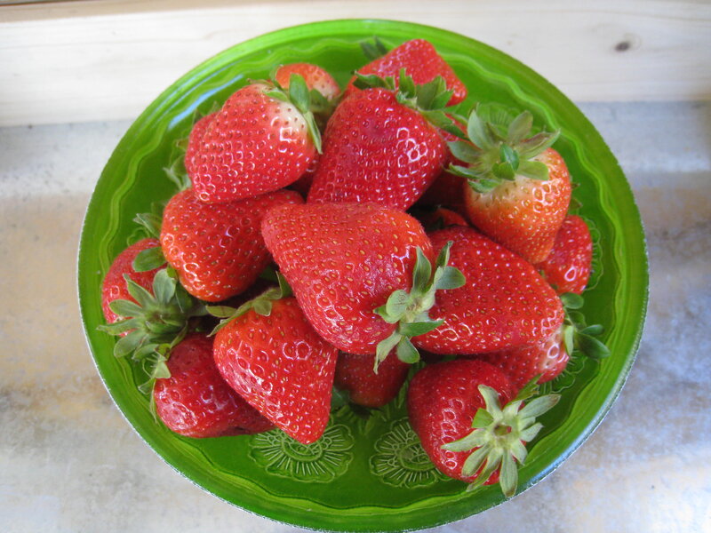 Strawberries in a Bowl — Red, Fresh, Photograph, Table