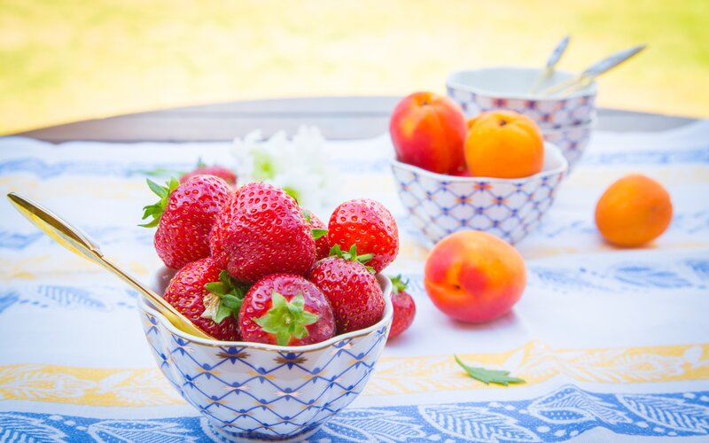Strawberries in a Bowl — Red, Serene, Afternoon