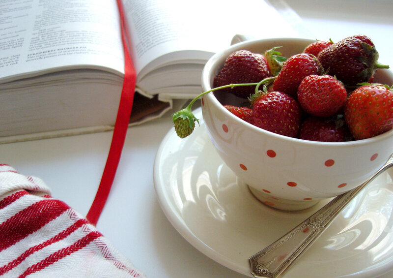 Strawberries in a Bowl — White