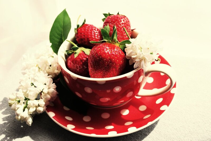 Strawberries in a Cup — Red, Serene