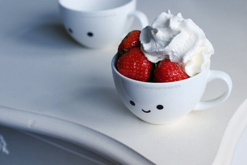 Strawberries in a Cup — White, Calm