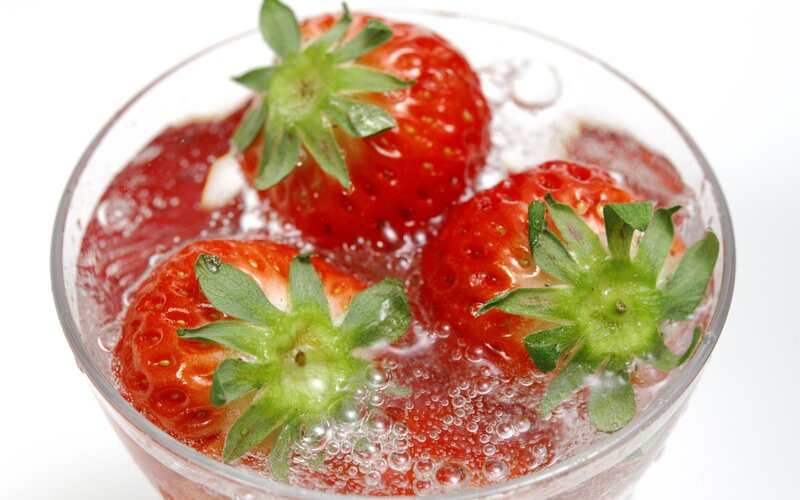 strawberries in a glass