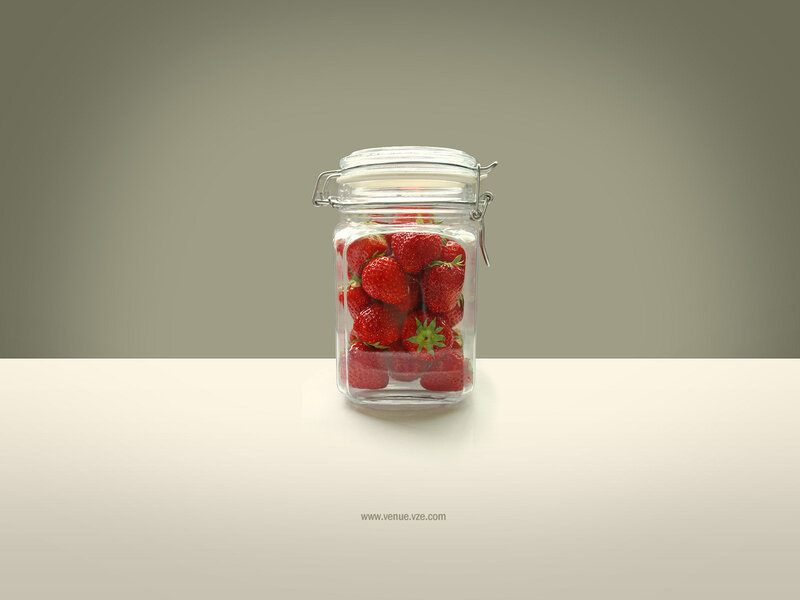 Strawberries in a glass jar