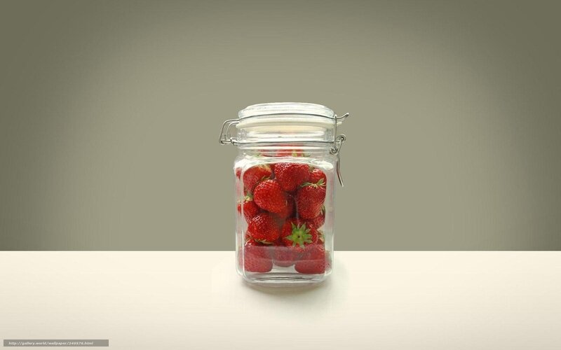 strawberries in a glass jar