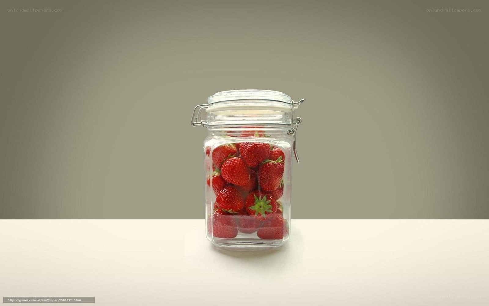 strawberries in a glass jar