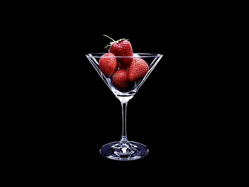Strawberries in a Glass — Red, Dramatic