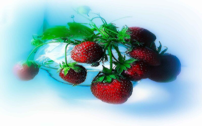 Strawberries in a Glass — Red, Dreamy
