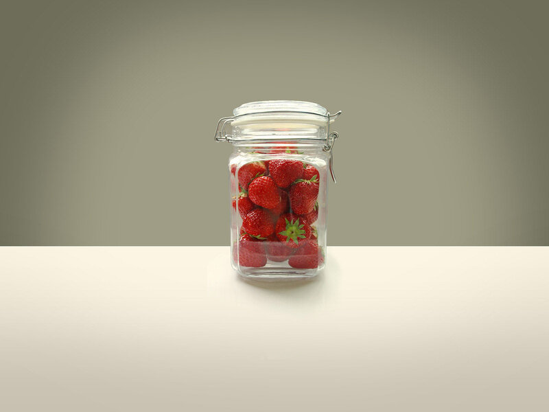Strawberries in a Jar — Red, Calm