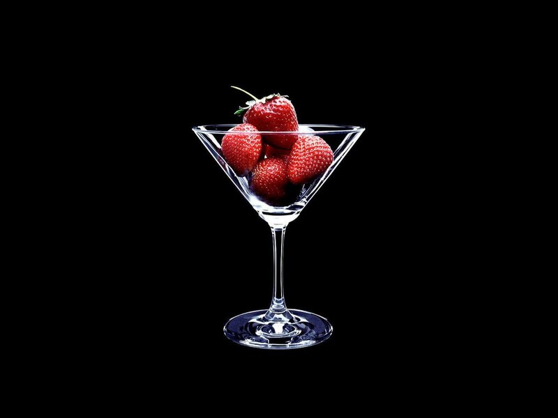 Strawberries in a martini glass