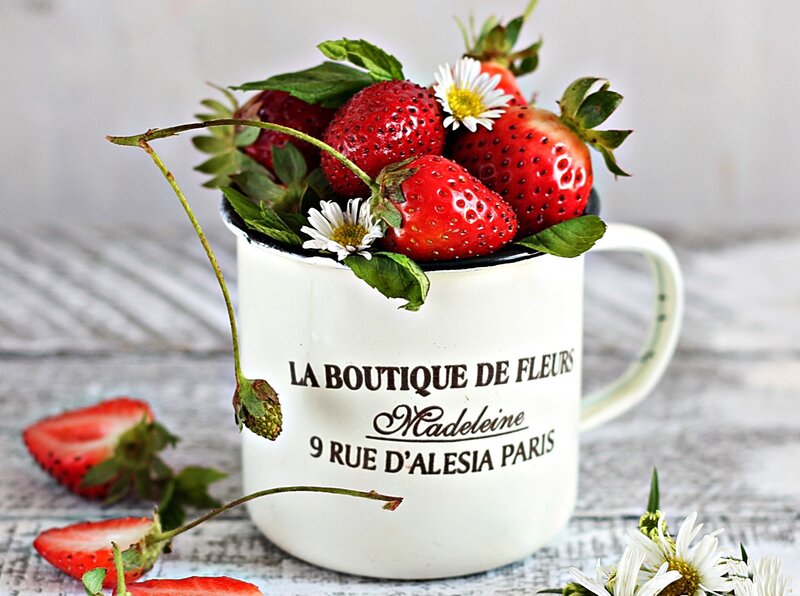 Strawberries in a Mug