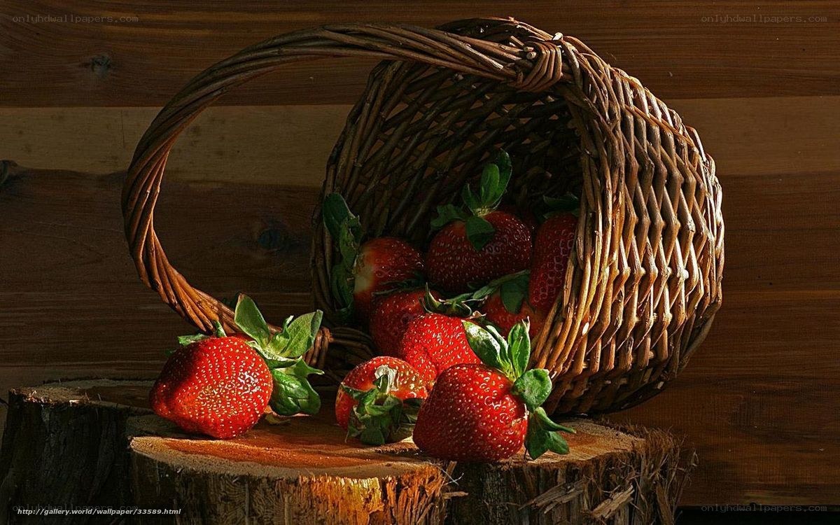 Strawberries in a wicker basket