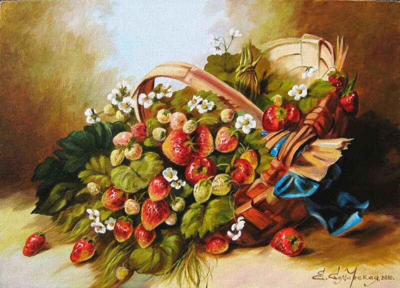 Strawberries in Basket — Red, Calm