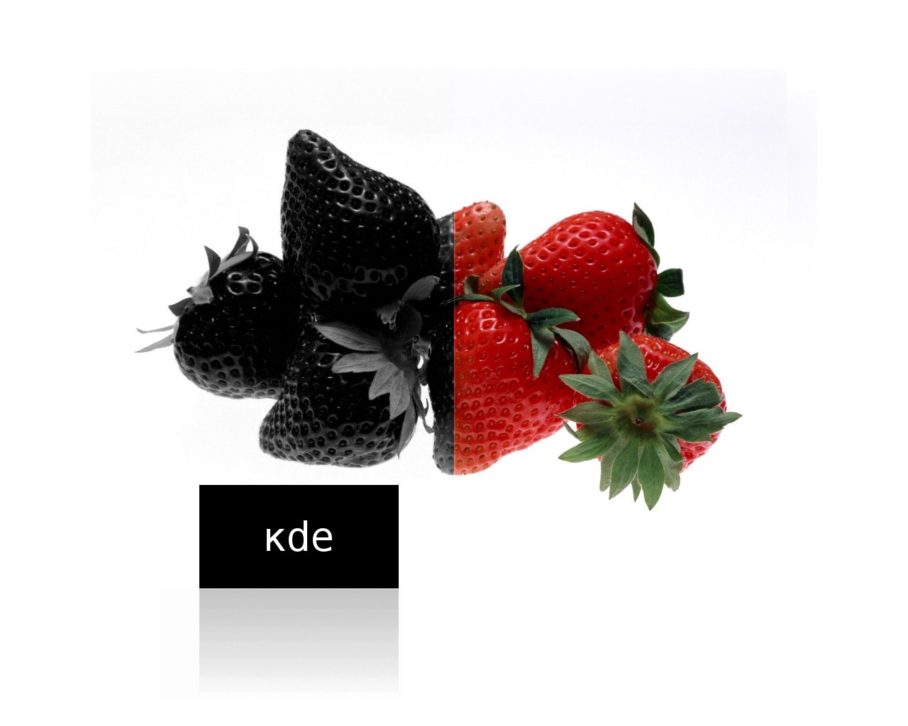 strawberries in black and white