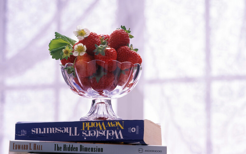 Strawberries in Glass Bowl