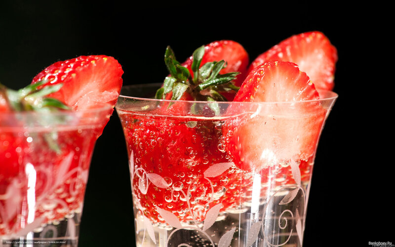 Strawberries in Glasses — Red, Dramatic