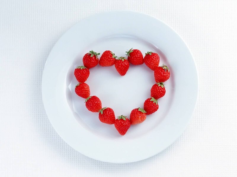 Strawberries in Heart Shape
