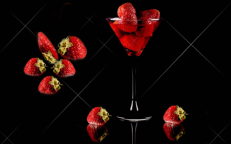 Strawberries in Martini Glass