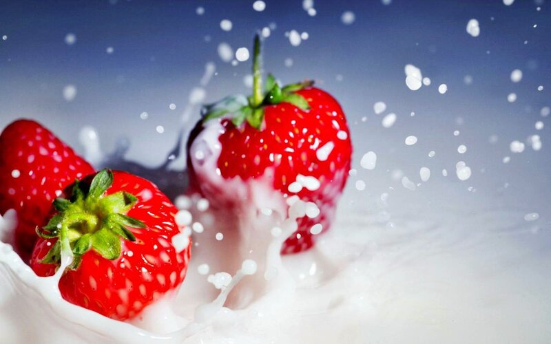 Strawberries in Milk