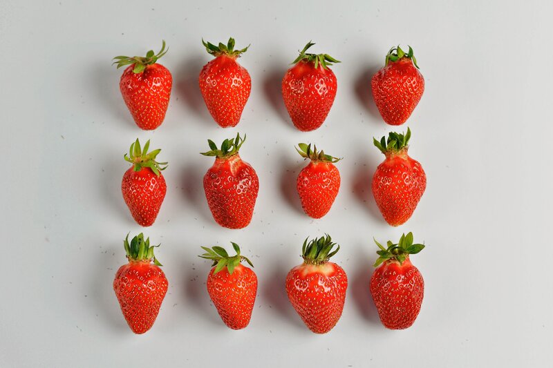 Strawberries in Rows