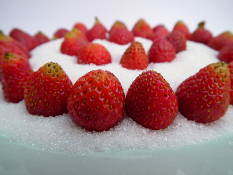 strawberries in sugar
