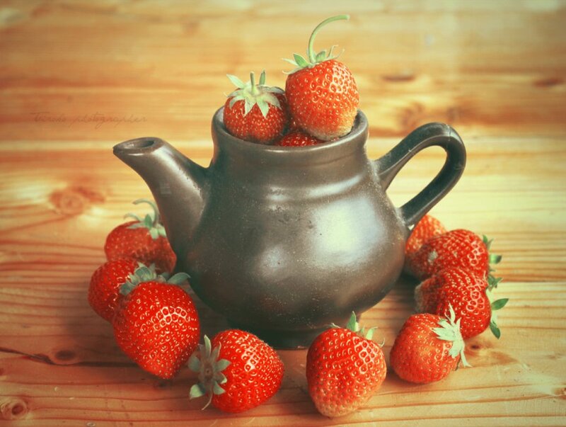 Strawberries in Teapot