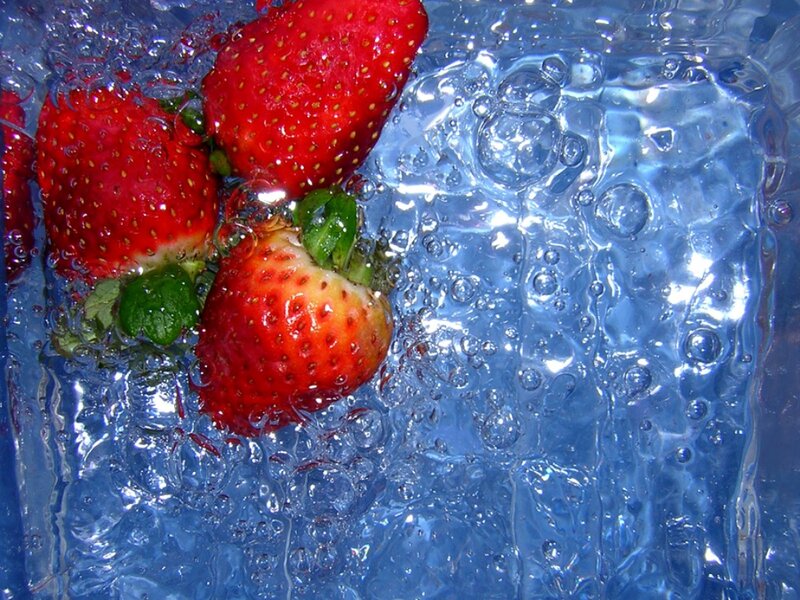 Strawberries in Water — Red, Refreshing
