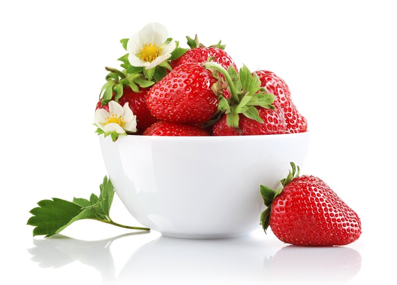 Strawberries in White Bowl