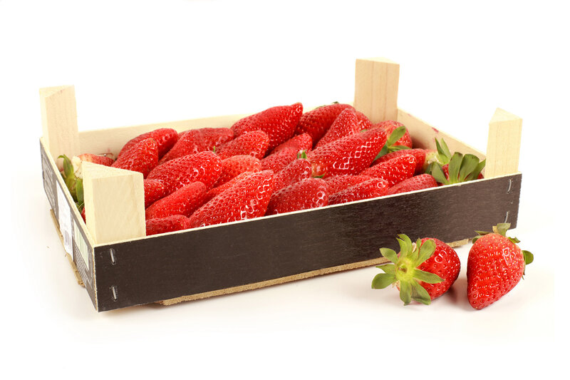 Strawberries in Wooden Crate